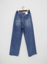no.535 ピンタックミディアムデニムパンツ/no.535 Pintuck Medium Blue Denim Pants