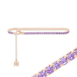 ミニテニスブレスレット / [S925] Violet Mini Tennis Bracelet (rosegold)