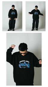DAKYAM 2023 A/W Wonder Work Worker Gem Miner Illustration Crew Neck Sweatshirt