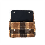 プレードテディファークロスボディバッグ / PLAID TEDDY FUR CROSSBODY BAG