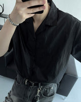 コーティングオープンカラーハーフシャツ/FL Coating open collar half shirt (2 colors)