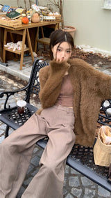 アンゴラカーディガン / brown angora cardigan