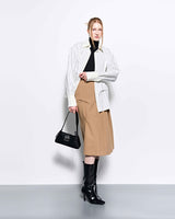 DOZI - Pinched Midi Skirt _ Beige