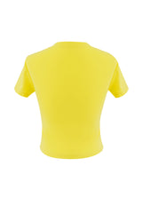ロゴクロップスパンショートスリーブTシャツ/crevy logo crop spandex short sleeve tee (yellow)