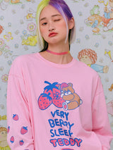21SS Sleepy Teddy Long T-Shirt PINK (6552553259126)