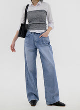 ラウンドワイドデニムパンツ / round wide denim pants