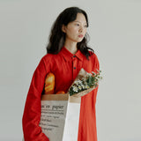 リネンロングシャツ / unisex linen long shirts red