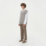 LAMBSWOOL V NECK KNIT VEST_MOCHA (6611351208054)