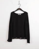 ジュープボートネックダメージサマー長袖ニット / Jupe boat neck damage summer long sleeve knit