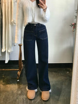 ワイドフィットダークブルーデニムパンツ / WIDE FIT DARK BLUE DENIM PANTS [17790]
