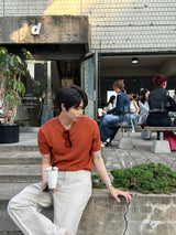 ロエミニマルリネンラウンド半袖ニット/Roe Minimal Short-Sleeved Linen Round Knitwear (9 colors)