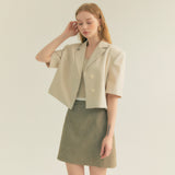 リネンベーシックスカート / Linen Basic Skirt (Khaki)