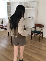 [Brushed lining] ショートリブニットパンツ