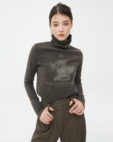 PLASTER CAST TURTLENECK KNIT-BROWN (6605055983734)