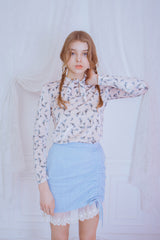 tie neck blouse (6688342081654)
