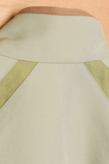 アシンメトリーウェーブジップジャケット / ASYMMETRIC WAVE ZIPPED JACKET-EARTHY GREEN