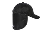 イアフラップボタンボールキャップ/EARFLAP BUTTON BALL CAP_BLACK