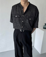 CR ツイードラウンドハーフシャツ / CR Tweed Round Half Shirt (2 colors)