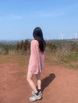 Hairy round knit t