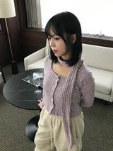 Greely cardigan muffler set 