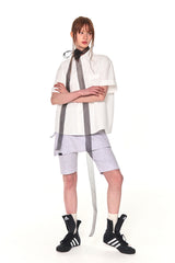 BIKER LAP SKIRT SHORTS (MELANGE WHITE)