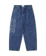939 APPLIQUE DENIM PANTS (BLUE)