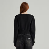 BLACK ATHR CROP SWEATSHIRT