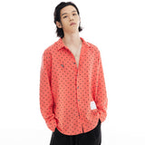 オーバーフィットドットプリントシャツ/OVERFIT DOT PRINT SHIRT-DEEP RED