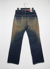 イエローロービンテージデニムパンツ/no.3001 Yellow Low Vintage Denim Pants