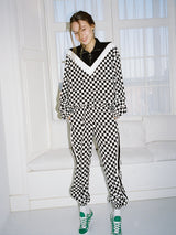 0 3 checkerboard jogger pants - BLACK (6683341291638)