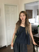 Cherish denim set up sleeveless