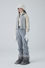 ボウクル2WAYジップアップニット / Boucle 2way Zip-up Knit [Grey]