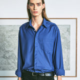 [SILM TIE+CLIP SET] FINE TWILL TIP SHIRT BLUE
