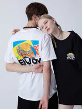 ハンバーガーTシャツ/[ENJOY YOUR MEAL] HAMBURGER 1/2 T-SHIRT_WHITE