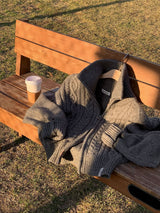 [BELLIDE MADE] Signal two-way twisted knit zip-up
