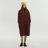 SAILOR HALF ZIP-UP JERSEY DRESS_BURGUNDY