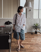 イーストアウトカーゴハーフデニムパンツ (2 color)