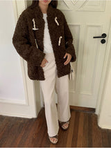 Ankara tteokbokki fleece coat