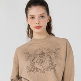 WV Emblem Crop Sweat-shirt [Beige] (6535251329142)