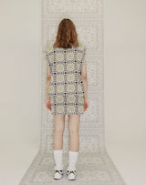 グラニースクエアオーバーサイズベスト/GRANNY SQUARE OVERSIZED VEST SAND BEIGE