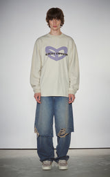  BLUR HEART LONG SLEEVE_BEIGE