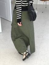 Lush back slit long skirt