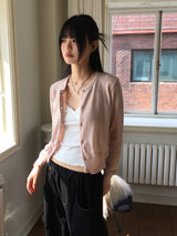 [ウール/カシミヤ] ネリーベーシックスプリングラウンドカーディガン