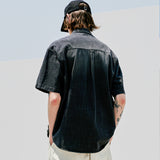 ウォッシュドデニムウェスタンシャツ / WASHED DENIM WESTERN SHIRT BLACK