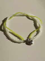 ツイストネックレス/twist necklace - white and green