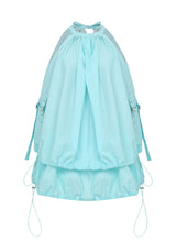 ポケットバルーンミニドレス / POCKET BALLOON MINI DRESS (AQUA)