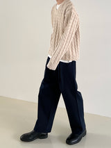 Double twist V neck knit 