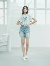 ダメージデニムショート / W1012 DAMAGE DENIM SHORT