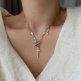 クロストグルバー2ウェイネックレス/tiu Cross Toggle Bar Two Way Necklace