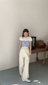 レイヤードニットチューブトップ / layered knit tube top
